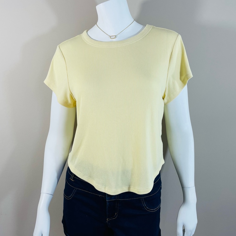 Old Navy Yellow Ribbed Crop Top